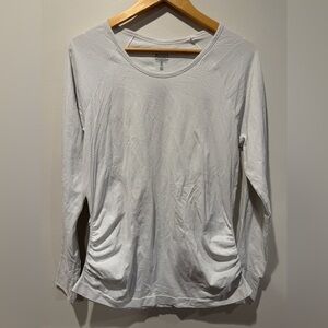 Athleta White & Silver Speedlight Glow Sparkle Long Sleeve Top - XL